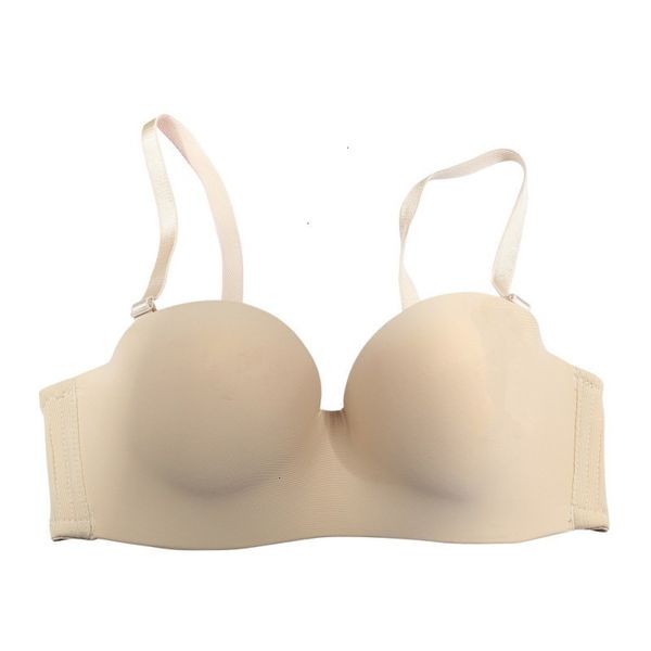 women underwears padded bra underwear women solid pink convertible straps smooth bra thin push up seamless wireinvisible bras, Red;black
